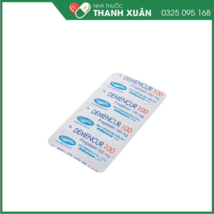 Demencur 100 điều trị đau thần kinh, động kinh, rối loạn lo âu lan tỏa